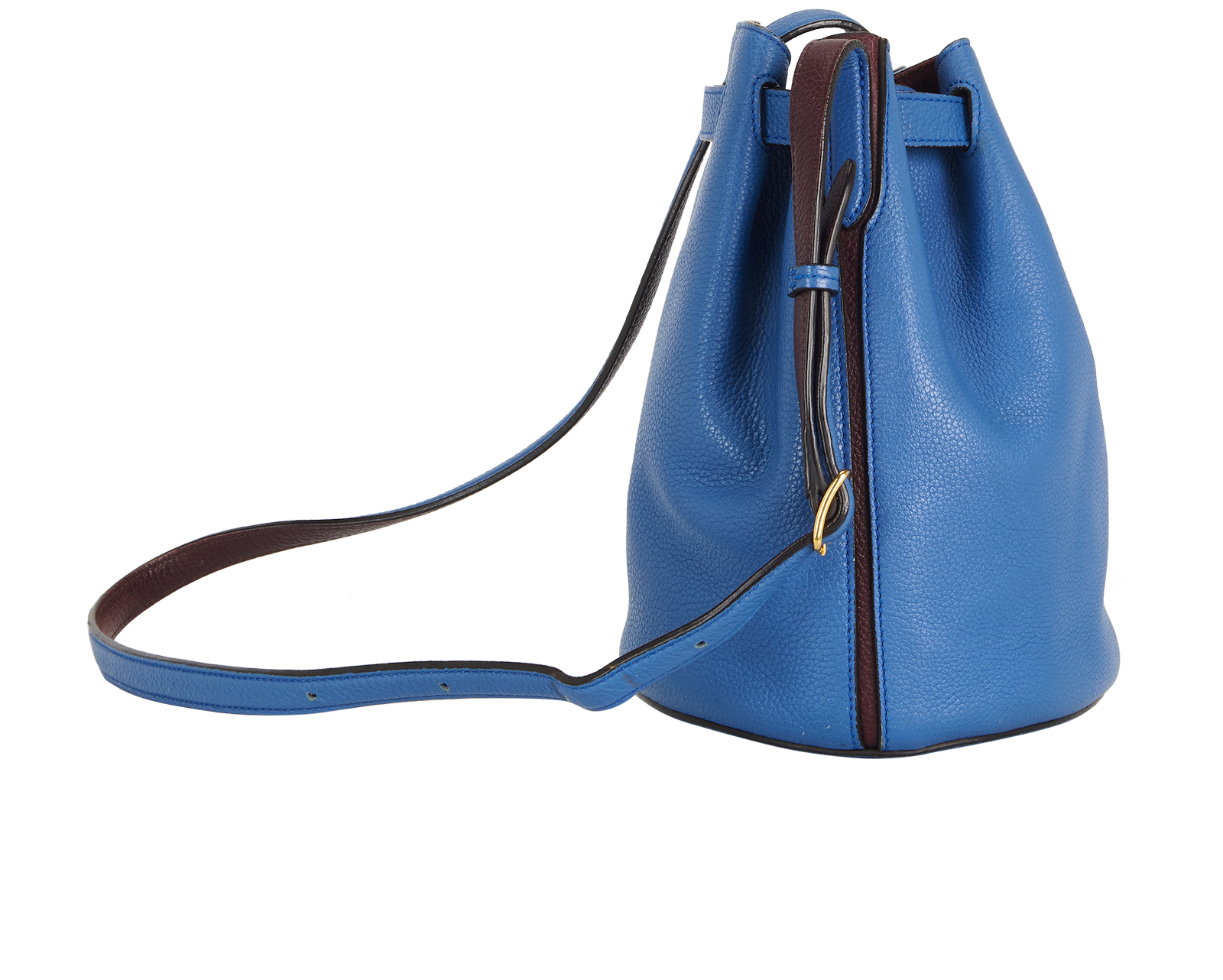 Small Abbey Bucket, &pound;295, Handbags, Blue, Leather, Side view